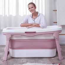 Load image into Gallery viewer, Large Foldable Stand Alone Portable Bathtub For Adults