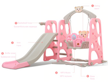Load image into Gallery viewer, 3 in 1 Kids Swing Set Playhouse With Slide