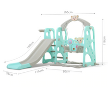 Load image into Gallery viewer, 3 in 1 Kids Swing Set Playhouse With Slide