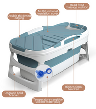 Load image into Gallery viewer, Portable Adult Foldable Bathtub Collapsible Stand Alone Spa