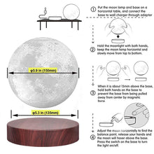 Load image into Gallery viewer, Levitating 3D Moon Lamp Glow Night Light