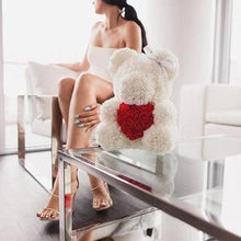 Load image into Gallery viewer, HEART ROSE TEDDY BEAR - FOREVER LOVE ADDITION (35 CM)
