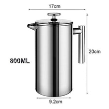 Load image into Gallery viewer, French Press Coffee Maker Stainless Steel