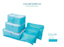 Load image into Gallery viewer, 6 PC PORTABLE TRAVEL LUGGAGE PACKING CUBES