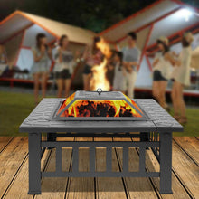 Load image into Gallery viewer, Outdoor Modern Square Patio Fire Pit Table