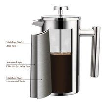 Load image into Gallery viewer, French Press Coffee Maker Stainless Steel