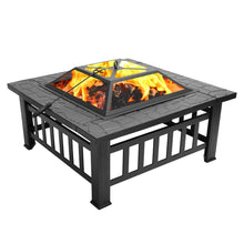 Load image into Gallery viewer, Outdoor Modern Square Patio Fire Pit Table