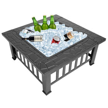 Load image into Gallery viewer, Outdoor Modern Square Patio Fire Pit Table
