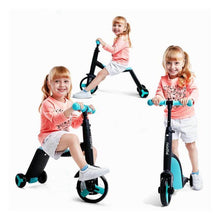 Load image into Gallery viewer, 2 in 1 Kids 3 Wheel Scooter And Tricycle Combo