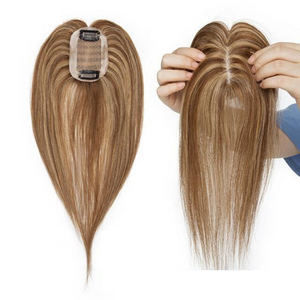 Human Hair Clip On Hair Topper Pieces For Women