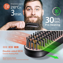 Load image into Gallery viewer, Mens Beard Straightener Brush Best Beard Flat Iron Heated Comb
