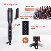 Load image into Gallery viewer, Mens Beard Straightener Brush Best Beard Flat Iron Heated Comb
