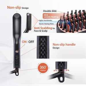 Mens Beard Straightener Brush Best Beard Flat Iron Heated Comb