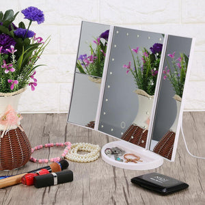 Lighted Makeup Mirror Large Adjustable Bright Led Face Vanity Mirror