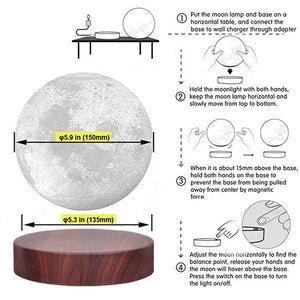 Levitating 3D Moon Lamp Glow Night Light