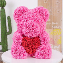 Load image into Gallery viewer, HEART ROSE TEDDY BEAR - FOREVER LOVE ADDITION (35 CM)
