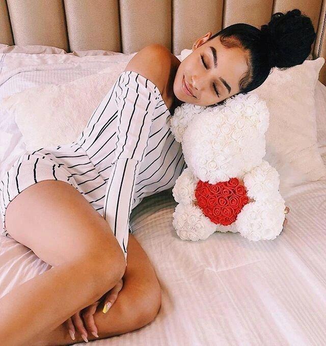 HEART ROSE TEDDY BEAR - FOREVER LOVE ADDITION (35 CM)