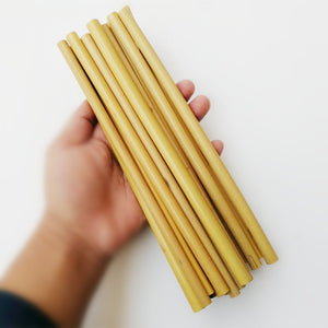 12pcs  Bamboo Straws + cleaning brush