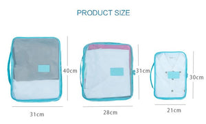 6 PC PORTABLE TRAVEL LUGGAGE PACKING CUBES