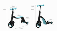 Load image into Gallery viewer, 2 in 1 Kids 3 Wheel Scooter And Tricycle Combo
