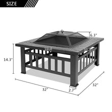 Load image into Gallery viewer, Outdoor Modern Square Patio Fire Pit Table
