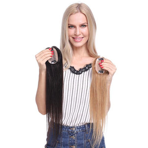 Human Hair Clip On Hair Topper Pieces For Women