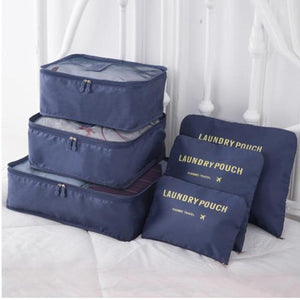 6 PC PORTABLE TRAVEL LUGGAGE PACKING CUBES