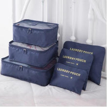 Load image into Gallery viewer, 6 PC PORTABLE TRAVEL LUGGAGE PACKING CUBES
