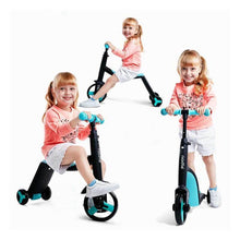 Load image into Gallery viewer, 2 in 1 Kids 3 Wheel Scooter And Tricycle Combo
