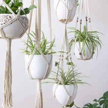 Load image into Gallery viewer, Premium Macrame Ceiling Hanging Planter Holder 4 Pack
