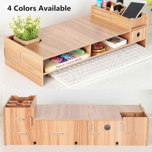 Computer Monitor Riser Mount Stand With Drawer
