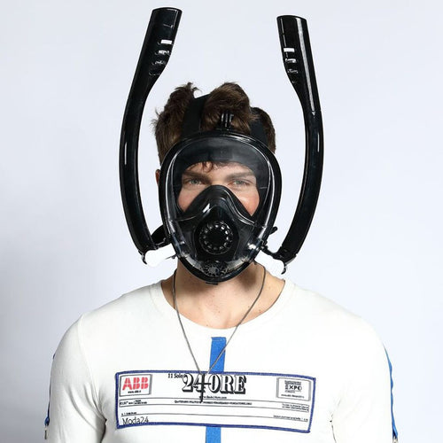 Full Face Snorkel Underwater Mask With Double Breath Tubes