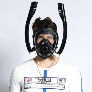 Full Face Snorkel Underwater Mask With Double Breath Tubes
