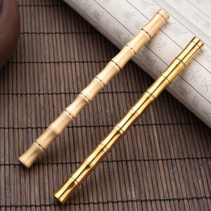 matte golden classic brass reverse bamboo gift Rollerball Pen