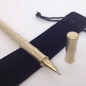 matte golden classic brass reverse bamboo gift Rollerball Pen